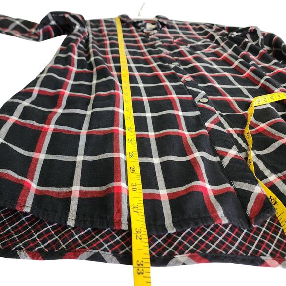 J Jill Womens Perfect Plaid Double Cloth Long Tunic Shirt Size Medium Button Up - Picture 11 of 11